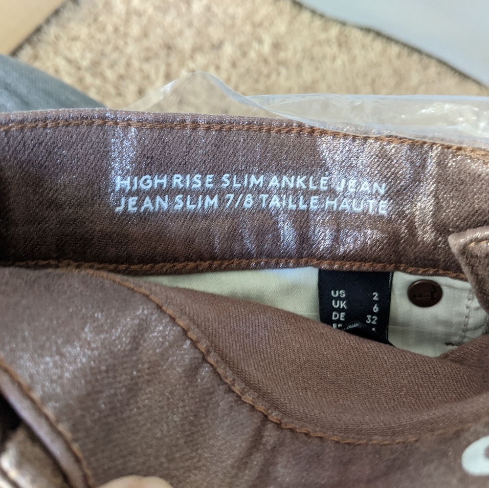 High Rise Shimmer Ankle Jeans - Picture 3 of 8